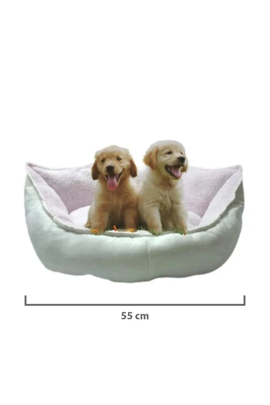 Pribor Yumuşak Silinebilir Kedi Ve Köpek Yatağı 55 Cm Çap Açık Pembe - Resim 3