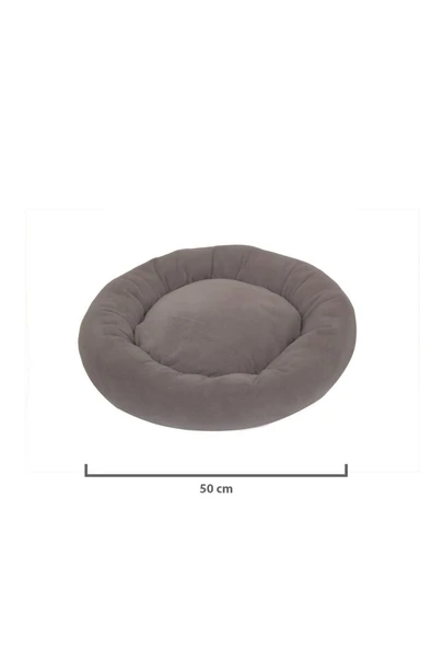 Pribor Kedi Tırmalama Tahtası 40 Cm Ve Kedi Simit Yatağı 50 Cm Çap Polar 2' Li Set Gri - 3