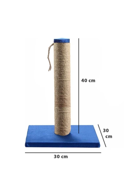 Pribor Kedi Tırmalama Tahtası 40 Cm Ve Kedi Simit Yatağı 50 Cm Çap Polar 2' Li Set Lacivert - 2