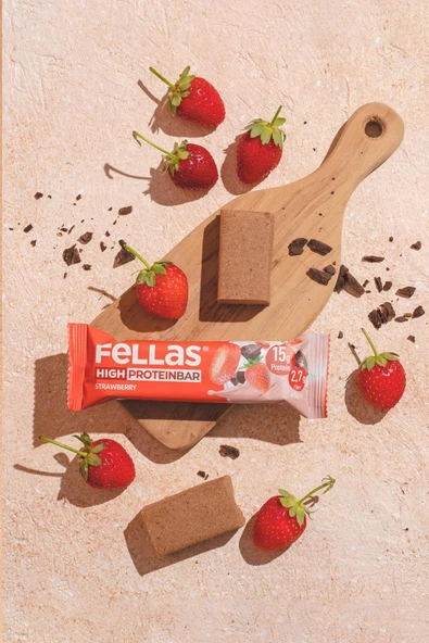 Fellas Yüksek Protein Bar - Çilekli 45g (3 Adet) - 2