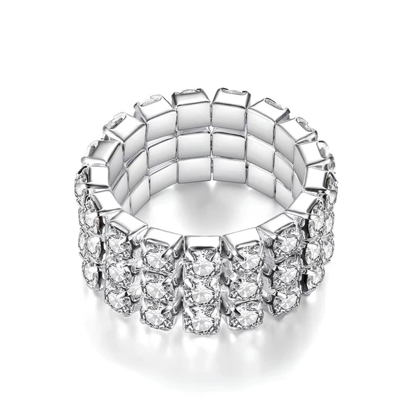 Zirkon Taşlı Su Yolu Gizli Lastikli Elastik Boyutlanabilir Kadın Yüzük - 2