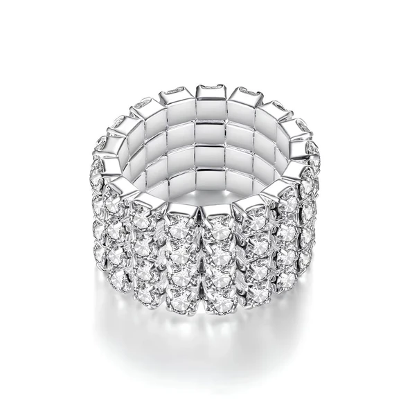 Zirkon Taşlı Su Yolu Gizli Lastikli Elastik Boyutlanabilir Kadın Yüzük - 3