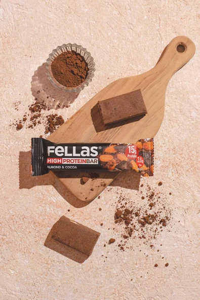 Fellas Yüksek Protein Bar - Bademli ve Kakaolu 45g (3 Adet) - 3