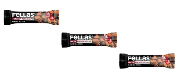 Fellas Yüksek Protein Bar - Bademli ve Kakaolu 45g (3 Adet)
