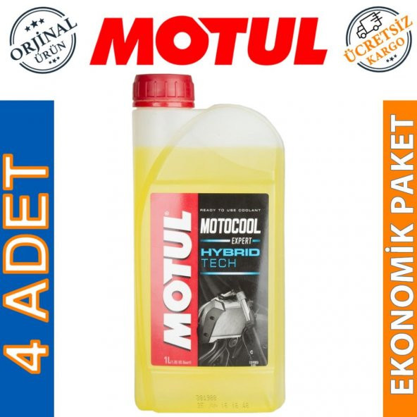 Motul Motocool Expert -37 °C 1 Lt - Motosiklet Sarı Antifriz (4 Adet)