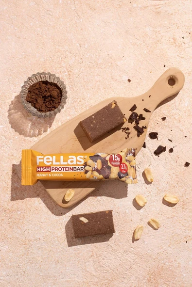 Fellas Yüksek Protein Bar - Yer Fıstıklı ve Kakaolu 45g (3 Adet) - 3
