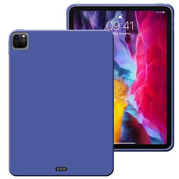 Apple iPad Pro 12,9 inç 4. Nesil Uyumlu A2069 , A2232 , A2233 Rubber Yıkanabilir Silikon Kılıf - Resim 2