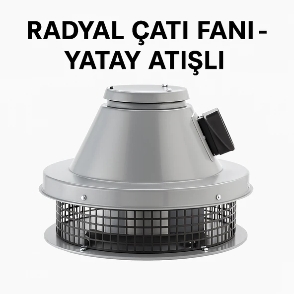 Radyal Çatı Fanı Yatay Atışlı Endüstriyel Havalandırma Duman Tahliye Fanı 300 mm