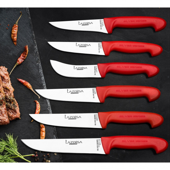 Lazbisa Mutfak Bıçak Seti Et Kemik Yüzme Sıyırma Sebze Ekmek Bıçağı - Silver Serisi
