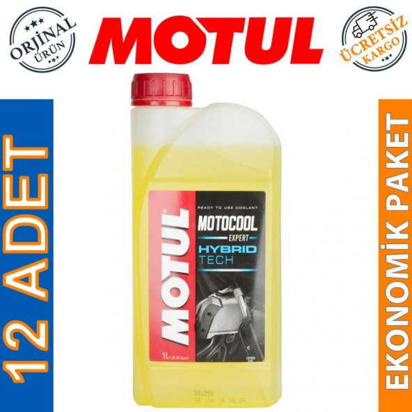 Motul Motocool Expert -37 °C 1 Lt - Motosiklet Sarı Antifriz (12 Adet)