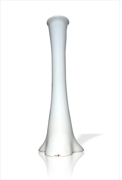 Uzun 60 cm Düz Beyaz Kırılmaz Dengeli Sert Plastik Kuru Çiçek Dal Masa Sehpa Köşe Şömine Vazo Vazosu ürün görseli 1