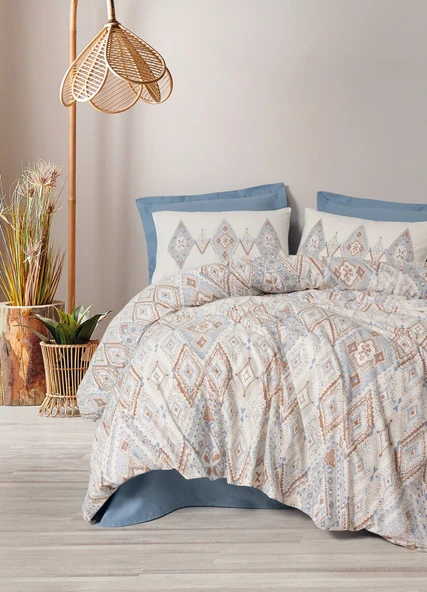 Cotton Box Bohem Çift Kişilik Nevresim Takımı Zanora Indigo ürün görseli