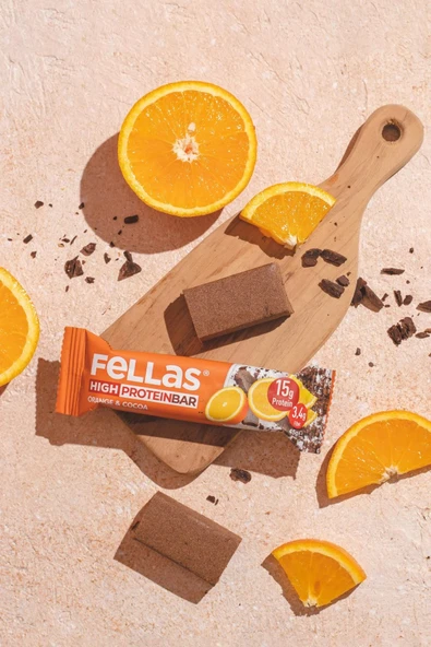 Fellas Yüksek Protein Bar - Portakallı ve Kakaolu 45g (3 Adet) - 3