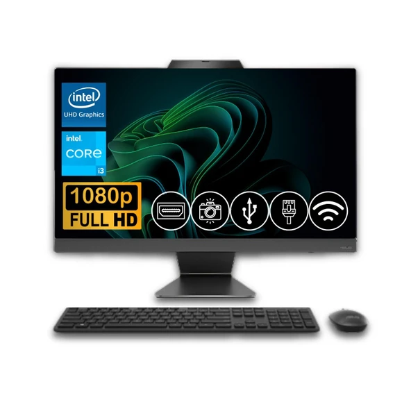 Asus i3-1315U 24GB DDR5 512GB M.2 SSD A3402WVAK-I38256B0D ATL12  23.8" Fdos All In One Bilgisayar