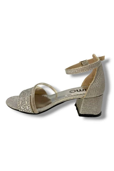 İremsu 8001-25 Simli Ayna Taşlı Kız Çocuk Sandalet 31-36 - 3