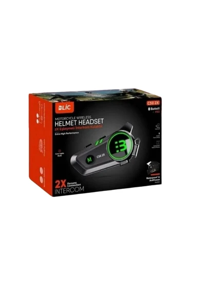 Sarftech 2X Bağlantılı Telsizli Bluetooth 5.3 Motosiklet Kask Kulaklık Intercom Işıklı Motorsiklet Interkom - 3
