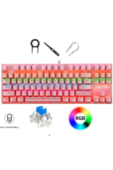 Sarftech K5.50 RGB Hot-Swap 1.Sınıf Hissiyat Ekstra Yedek Switch ve Aksesuarlı Mekanik Gaming Oyuncu Klavyesi