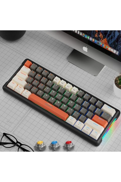 Sarftech K610 RGB Red Switch 61 Tuş Mini Gaming Oyuncu Kablolu Klavye Red Switch - 3