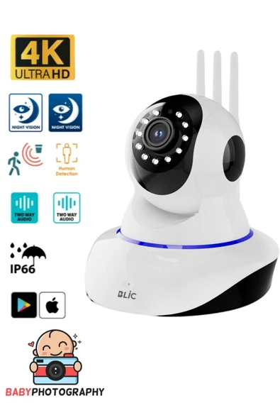 Sarftech Kablosuz Zarif Tasarım Bebek İzleme IP Güvenlik Kamerası Uygulamalı Gece Görüşlü Güvenlik IP Kamera