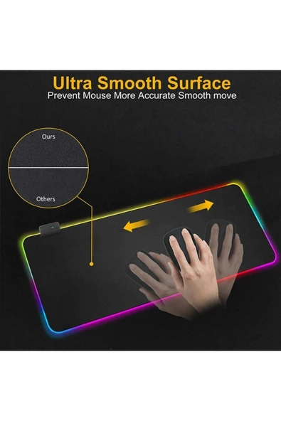 DLIC Rgb Mause Pad Led Işıklı 80x30 Rbg Mause Pad Gamıng Mause Pad