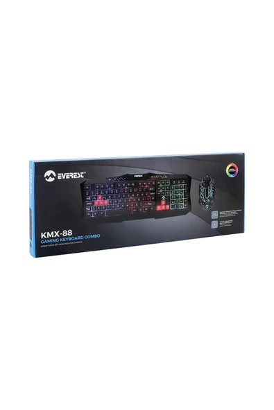 Everest Kmx-88 Usb Kablolu Siyah Gaming Q Klavye Mouse Set - 6