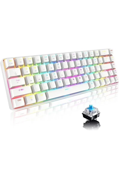 Sarftech T60 %60 Rgb Beyaz App Uygulamalı Blue Switch Kablolu Gaming Klavye Blue Switch Oyuncu Klavyesi - 2