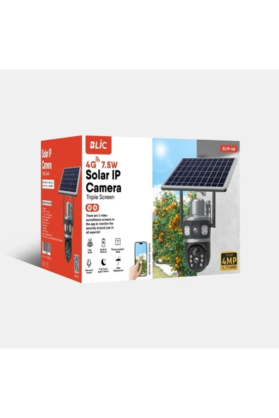 Sarftech 4G 7.5W Solar IP Kamera Çift Ekran 2+2MP Ultra HD Gece Görüşlü Su Geçirmez IP Güvenlik Kamerası - 7