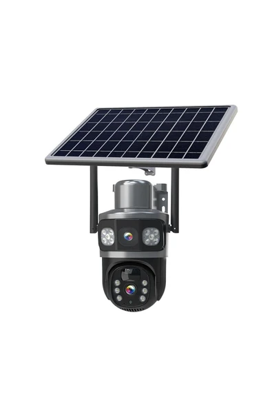 Sarftech 4G 7.5W Solar IP Kamera Çift Ekran 2+2MP Ultra HD Gece Görüşlü Su Geçirmez IP Güvenlik Kamerası - 2