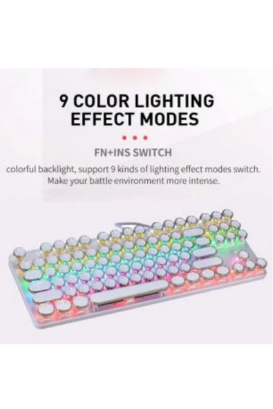 Sarftech Leaven Beyaz Daktilo Tarzı K550 Kırmızı Red Switch Rgb Mekanik Klavye -su Geçirmez - 4