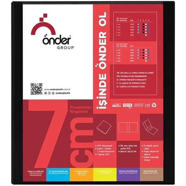 Önder A3 Firma Klasörü 7 Cm 4 Halkalı Siyah - 3