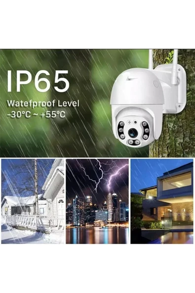 Sarftech Wi-fi Ptz Iç Ve Dış Mekan 360 Derece Çift Antenli 1080p Speed Dome Tipi Ip Akıllı Güvenlik Kamerası - Resim 2