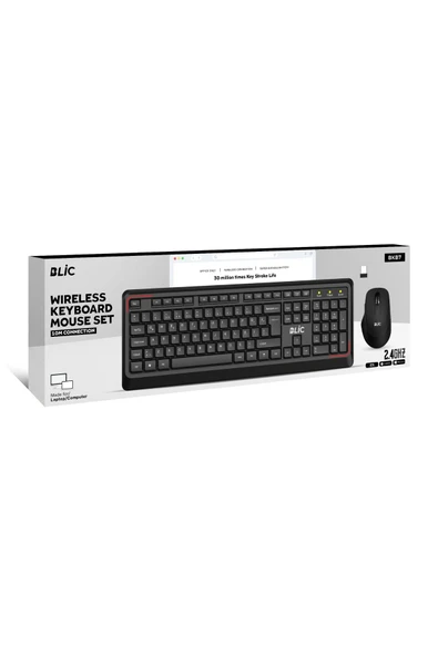 Sarftech Bkb7.1 Siyah Türkçe Q 104 Tuş Ev Ofis Kullanıma Uygun Kablosuz Klavye Mouse Set 7.1 - 3