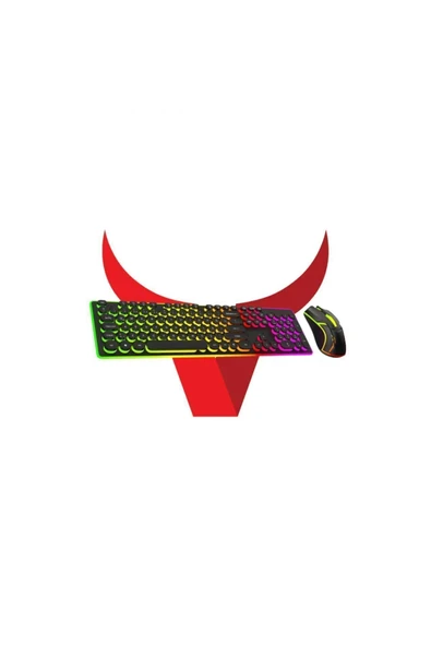 Blic BKB-8 Rainbow Aydınlatmalı Daktilo Klavye Mouse Set 105 Tuşlu Led Işıklı Usb Kablolu - 2