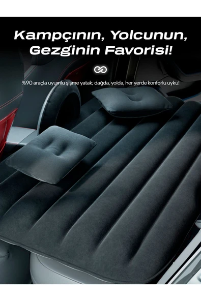 auhma Ab167 Şişme Yatak Seti | 12/24v Hava Pompa Hediyeli | Araç Içi - Kamp - Ev Kullanımı Için - 3