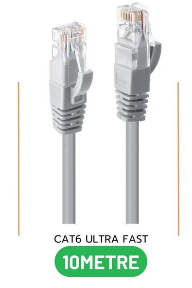 Sarftech CAT6 10 Metre Ultra Fast Yüksek Hız RJ45 Internet Kablosu Tüm Cihazlarla Uyumlu CAT6 Kablo ürün görseli 1