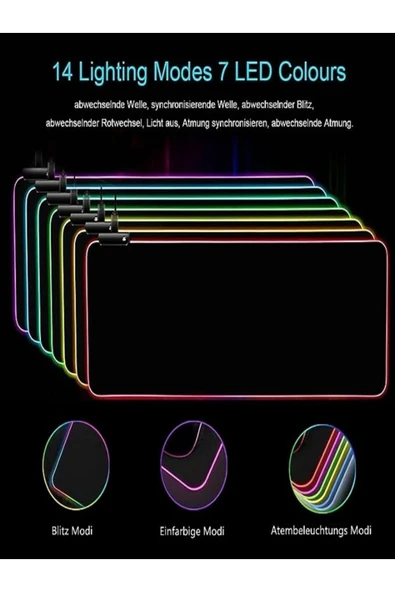 DLIC Rgb Mause Pad Led Işıklı 80x30 Rbg Mause Pad Gamıng Mause Pad - 7