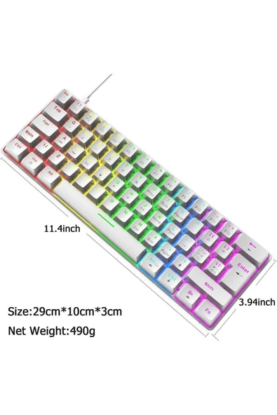 Sarftech %60 Rgb Türkçe Q Beyaz App Uygulamalı Red Switch Kablolu Gaming Klavye Oyuncu Klavyesi - Resim 3