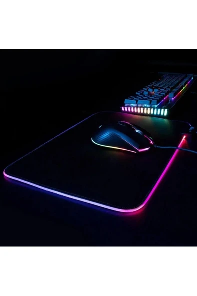 RAYTENG Mouse Pad Siyah Led Işıklı Rgb Mouse Pad 80x30 Mouse Pad Mausepadd - 7