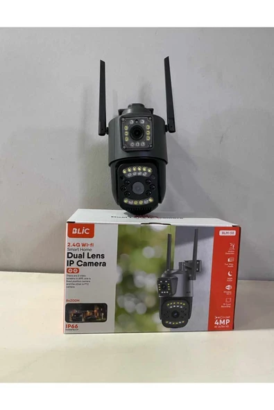 Sarftech Gece Görüşlü 2.4G Wifi Bağlantılı SD Kartlı 2+2 MP +4K Ultra HD Çift Lensli IP Kamera