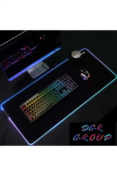 RAYTENG Mouse Pad Siyah Led Işıklı Rgb Mouse Pad 80x30 Mouse Pad Mausepadd - 5