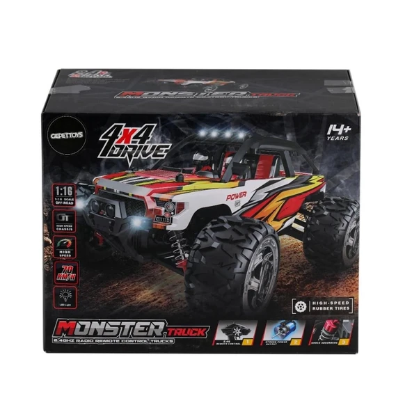 1:16 Monster Truck ile Hız, Denge ve Refleks Geliştirici Kumandalı Aktivite