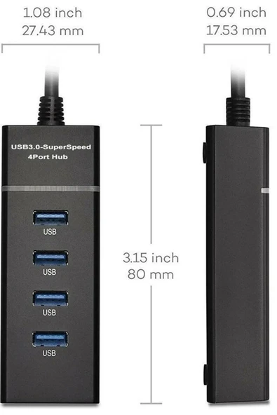 Sarftech 3.0 USB Çoğaltıcı 4 Port Yüksek Hızlı USB HUB Çoklayıcı Tüm Cihazlarla Uyumlu - 4