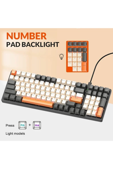 Sarftech Ziyoulang K3 Mekanik 104 Tuş Pro Gaming Reinbow Red Switch Hot Swappable Gaming Oyuncu Klavyesi - 5