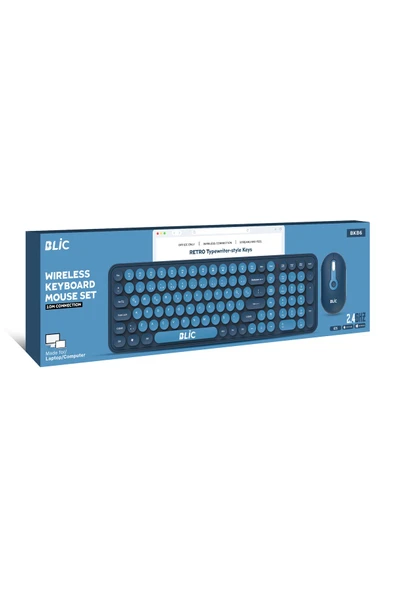 Sarftech BKB6 Pembe Ev Ofis İş Yeri 2.4 GHz Kablosuz Klavye Mouse Seti - 4