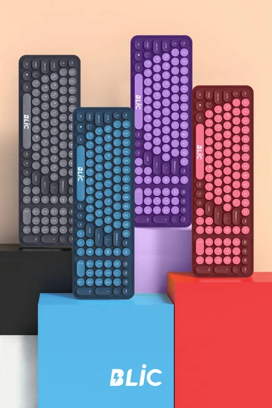 Sarftech BKB6 Pembe Ev Ofis İş Yeri 2.4 GHz Kablosuz Klavye Mouse Seti - 2