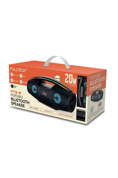 Fulltech 20watt Bluetooth 5.0 Mikrofonlu Kareoke Sistem Taşınabilir Ses Sistemi Speaker Hoparlör
