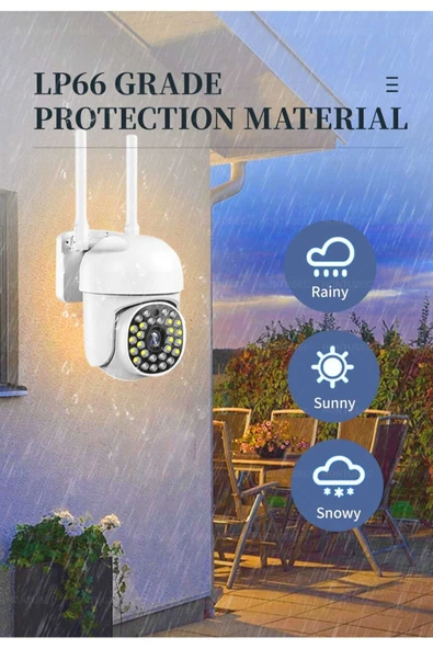 Sarftech 360 Derece Yönlendirilebilir Wifi Ip Su Geçirmez Iç Dış Mekan Kamera 32 Ledli 1080p Hd - Resim 8