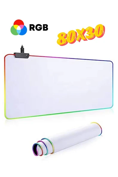 Sarftech Rgb Beyaz Speed Yüzey Mouse Pad 80x30 Cm 13 Farklı Renk Modu Su Geçirmez Oyuncu Gaming Xl Mousepad