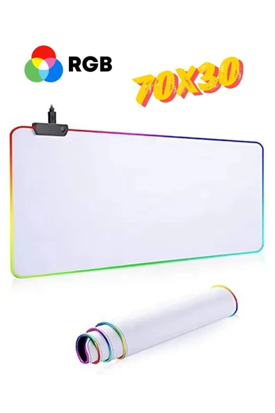 Sarftech Rgb Beyaz Speed Yüzey Mouse Pad 70x30 Cm 13 Farklı Renk Modu Su Geçirmez Oyuncu Gaming Xl Mousepad