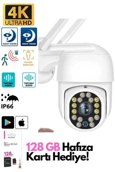 Sarftech 360° Wifi IP Güvenlik Kamera Gece Görüş Sensörlü Hareket Duyarlı 1080P 4K Dış Ortam IP Kamera BLM-05